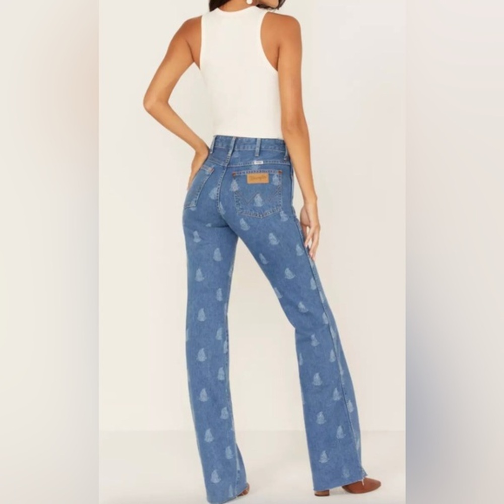 Wrangler westward 626 paisley print‎ high rise bootcut bluevjeans size 30x34 - Picture 8 of 8
